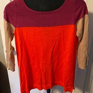 Like new! Loft color block light weight sweater sz Med